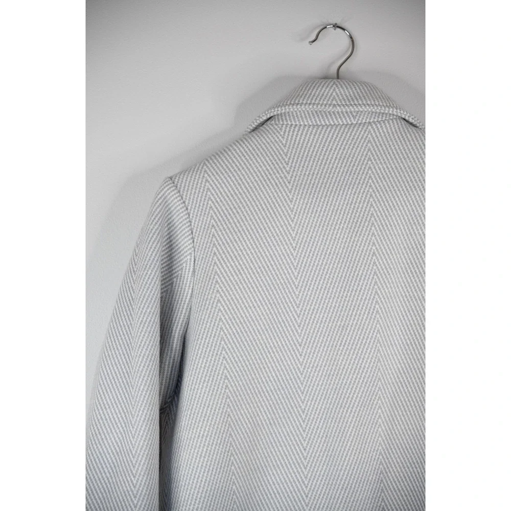Joie Herringbone Pea Coat Womens‎ Small Grey Blazer Wool Blend Button office